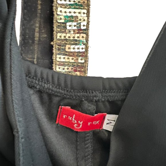 Ruby Rox Sleeveless Dress Black Size M Mini Short Sequin Party Cocktail - Picture 5 of 5